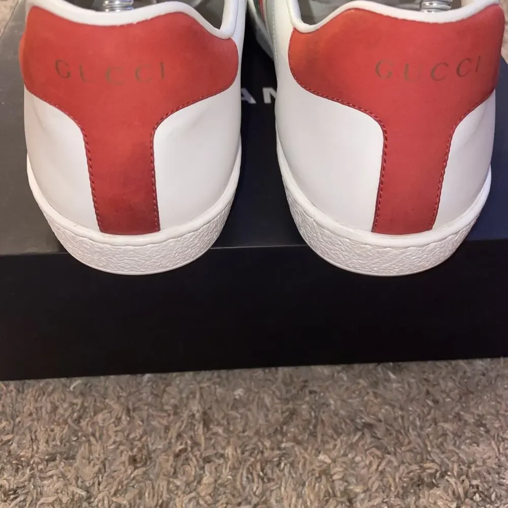 Gucci Ace Elastic Web Interlocking GG White Slip On Sneakers Men’s 9.5